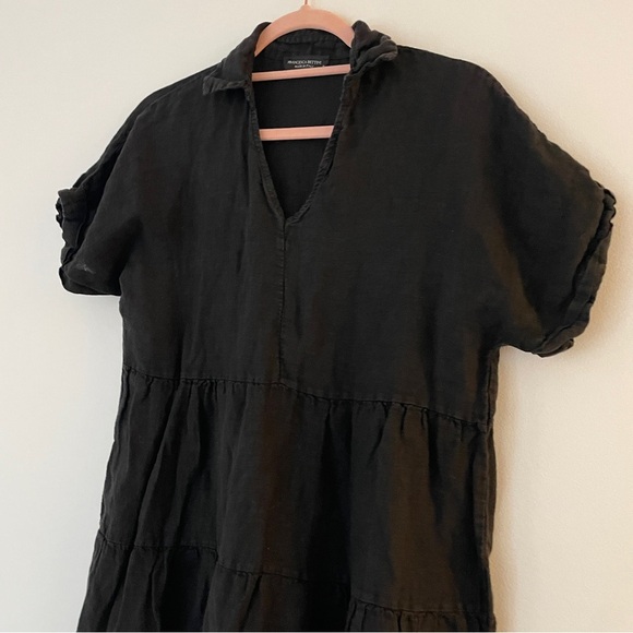 Francesca Bettini Dresses & Skirts - Francesca Bettini 100% Linen Midi Dress Black S | Minimalist Boho